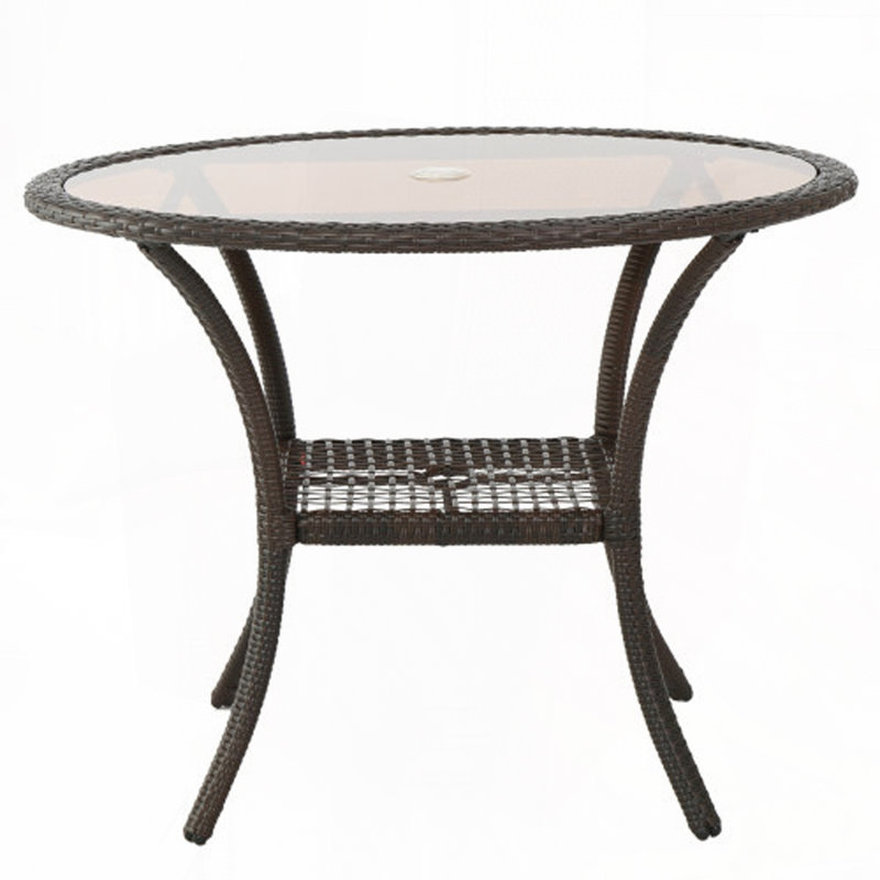 Outdoor Resin Table With Umbrella Hole