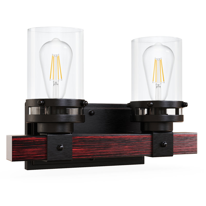 Luminaire campagnard rustique 2 lumières, luminaire Seedy Gla