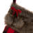 21"L Fur Black/Red Buffalo Plaid Stocking