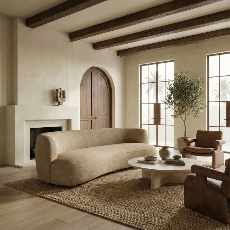 Alday Chenille Sofa, Tan