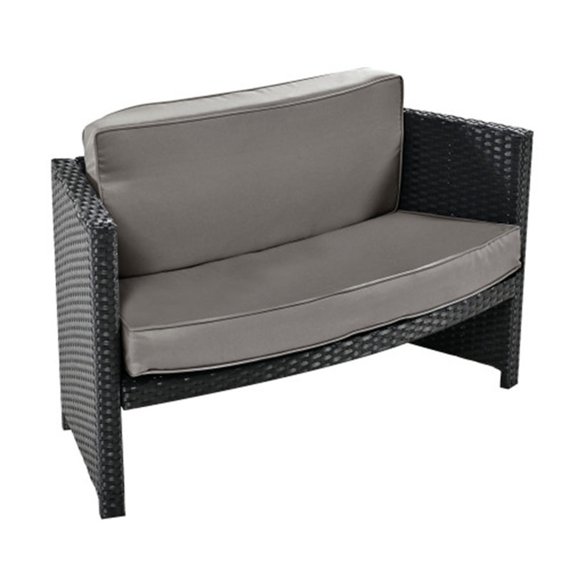 Ensemble de canapé de patio en rotin beige Spa Spa - Comprend un rangement, un mini canapé et des coussins confortables pour le patio / la cour