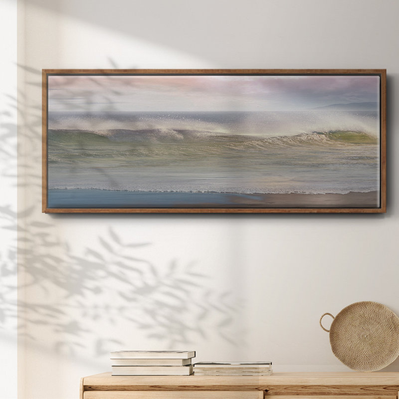 California Surf encadré sur toile, Noyer, H 24 po x l 60 po