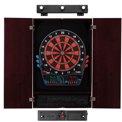 Laser Throw Line Electronic Dartboard and Cabinet Set with Darts