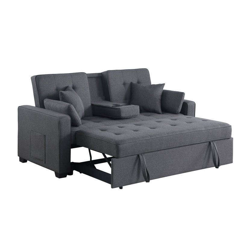 Upholstered " Sofa, 68.19" W, Dark Grey Linen