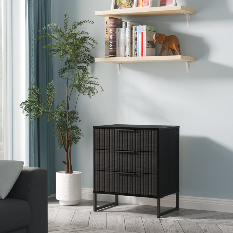 Bernat 58cm W 3 - Drawer Chest of Drawers, Black