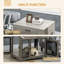 Modern Pet Crate End Table with Double Doors Drawer for Medium Dogs