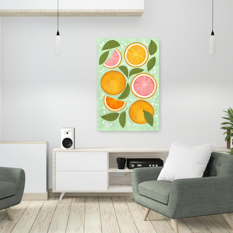 Art mural d'été frais et zestes, H 36 po x l 24 po