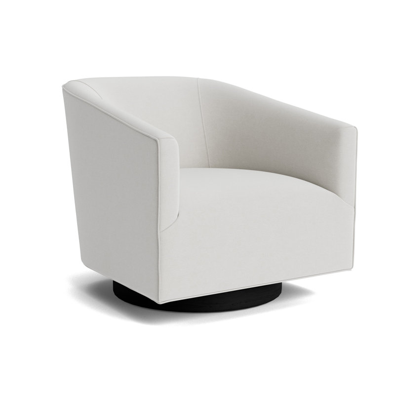 Cooper Full Swivel Chair, Performance Velvet - Silver, Black