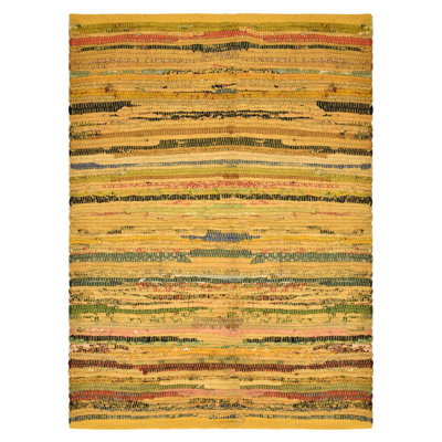 Tapis jaune en coton Stephoe