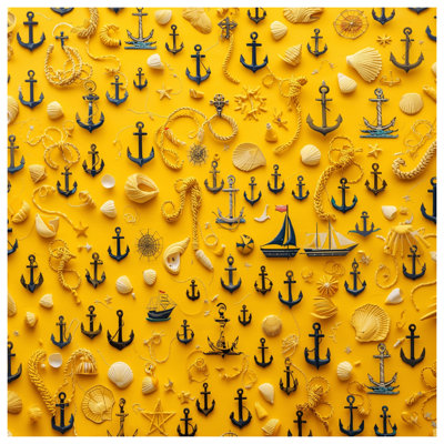 Nautical Anchors Ropes Seashells Comforter