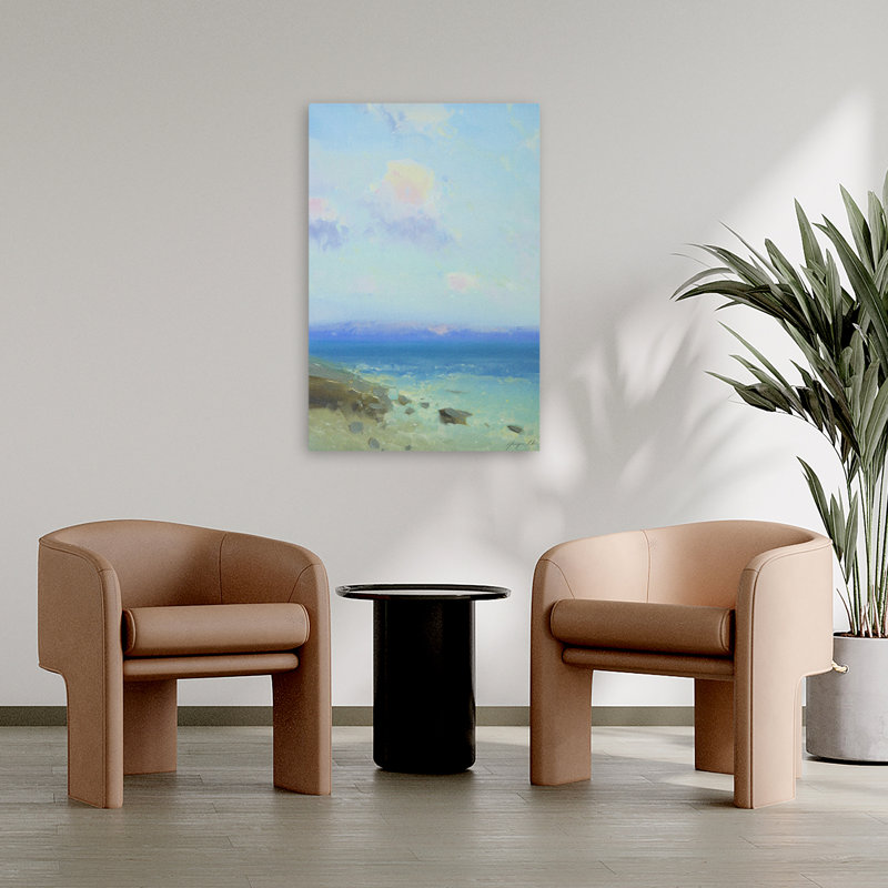 Ocean Side 2 Beache, nouvelle version 2019-5, art océanique, art côtier, art abstrait contemporain, H 36 po x l 24 po