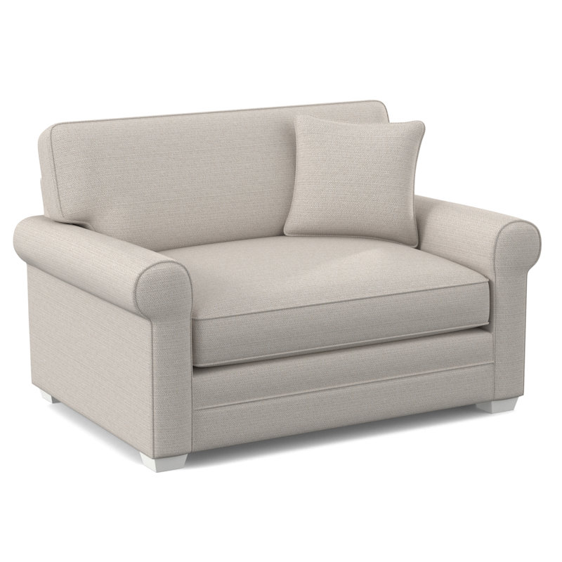 Canapé-lit simple de 57 po Bedford, Finition blanc givré, Carreaux noirs Buffalo 0120-81, Matelas Air Dream