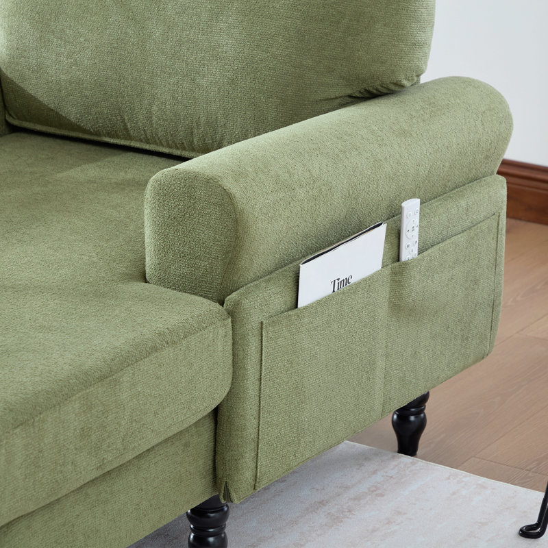 Canapé inclinable Chenille, Vert olive