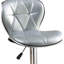 Chaises de hauteur de comptoir argentées en similicuir réglables avec sièges et base en métal