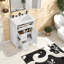 Meuble-lavabo moderne blanc avec lavabo, bois massif et bois aggloméré, rangement peu encombrant