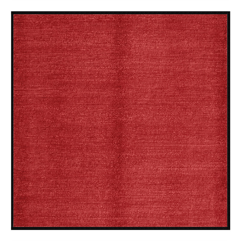Machine Washable Solid Red Area Rug, Square 5'