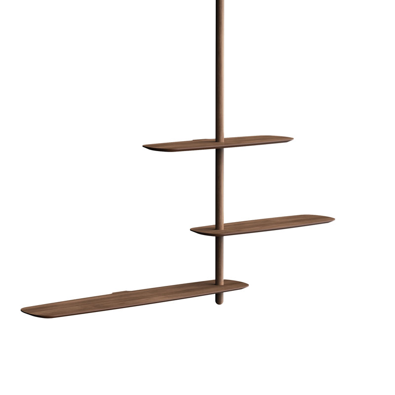 Unica 70'' W Solid Wood Shelving Unit, Walnut