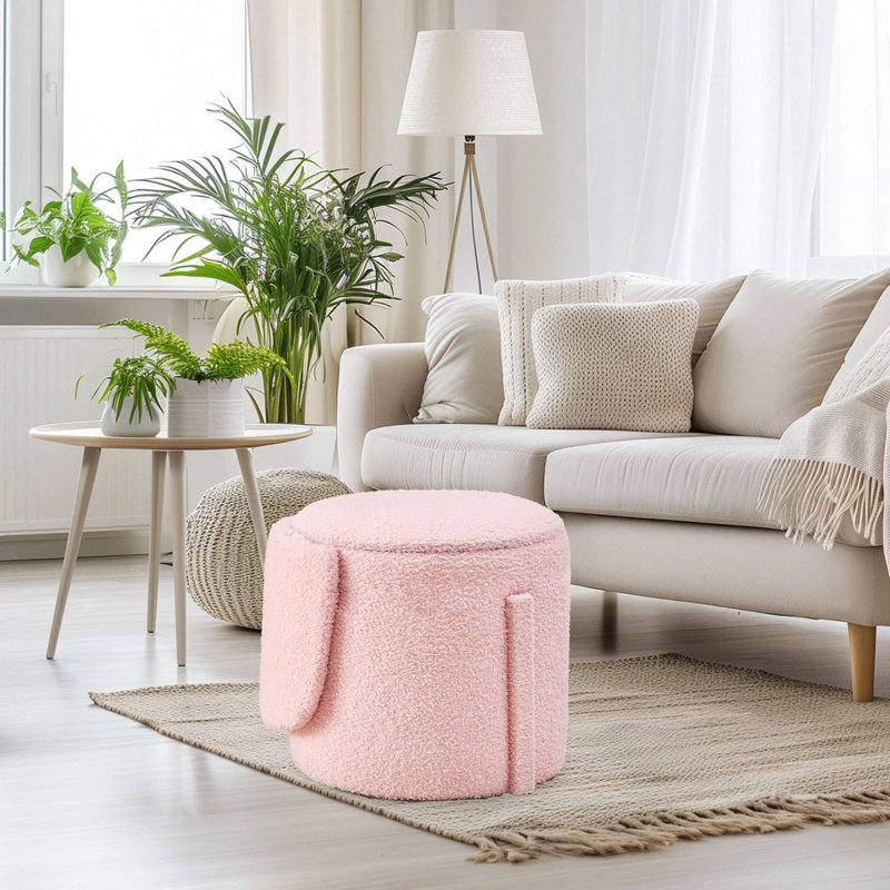 Tabouret de coiffeuse rembourré avec rangement, Rose
