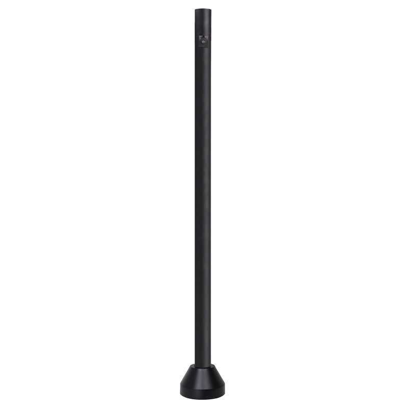 Solus 6ft. Surface Mount Lamp Post with Dusk-to-Dawn Sensor and Aluminum Base Cover, Black