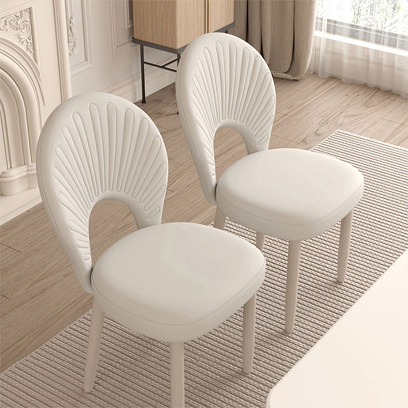 Chaise d'appoint blanche à dossier solide (ensemble de 2), Blanc
