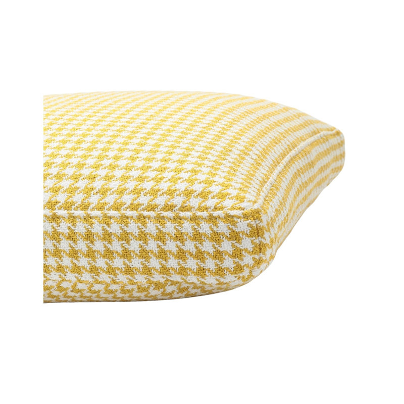 Mustard Houndstooth 19" x 19" Textile Pillow