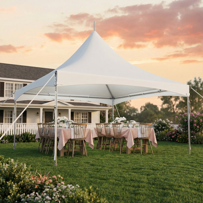 20 X 20ft Party Tent, Outdoor Canopy With Pvc Top,  Heavy Duty High Peak Shelter For 70 People, 20 x 20 FT