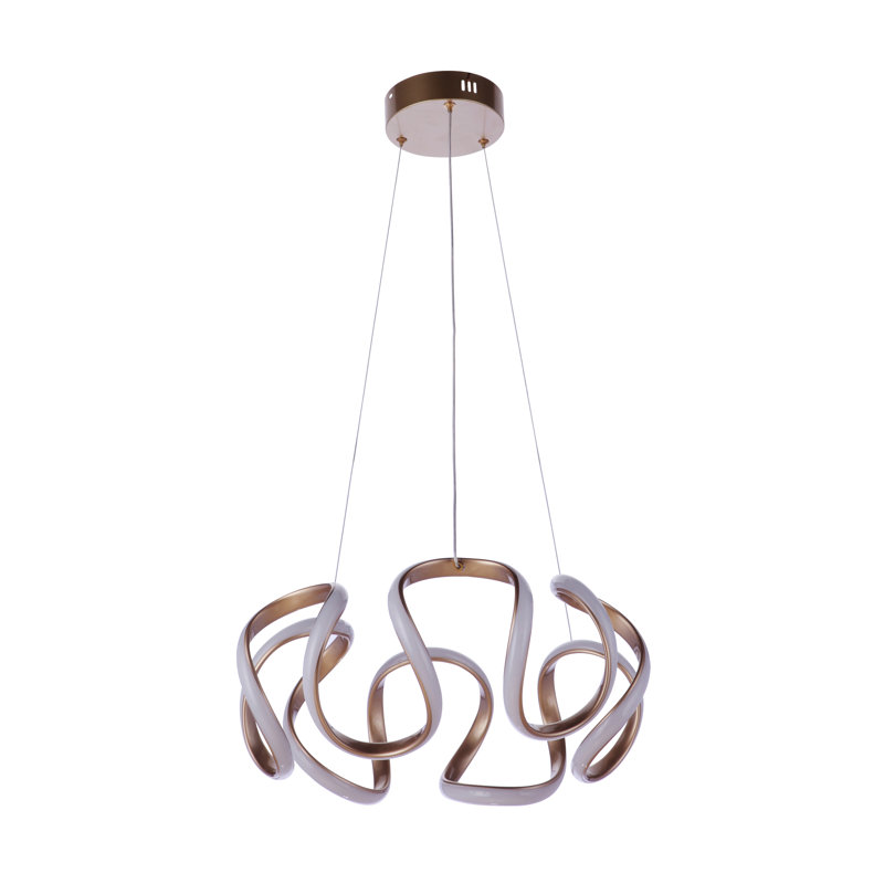 Luminaire suspendu géométrique 1 lumière Ansil, Laiton champagne