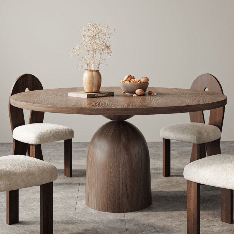 Table de salle à manger en bois de noyer foncé, H 29,52 po x L 47 po x l 47 po