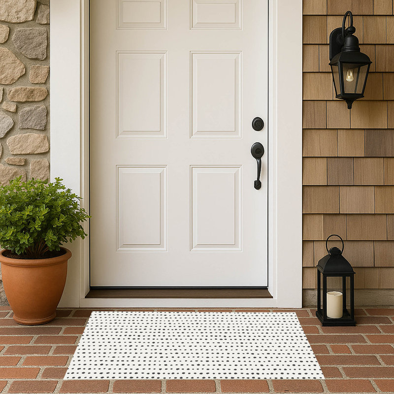 Paillasson Dot Row, Ivoire, gris anthracite, L 24 po x L 17 po