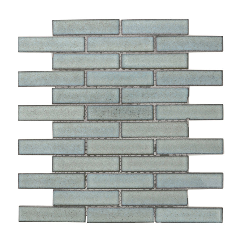 Seni 1 in. x 4 in. Glossy Porcelain Tile, Teal