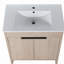 Coiffeuse indépendante de 30 pouces avec lavabo en céramique blanche et 2 portes d'armoire à fermeture en douceur