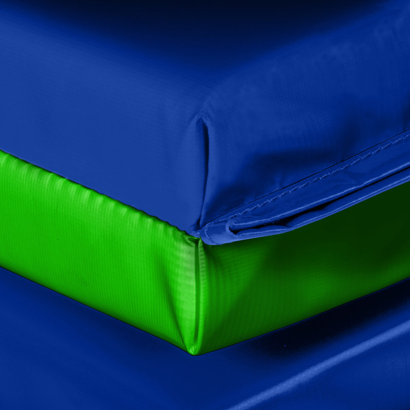 Tapis d'exercice en vinyle ECO, H 96 po x l 48 po x P 2 po, Vert lime / bleu