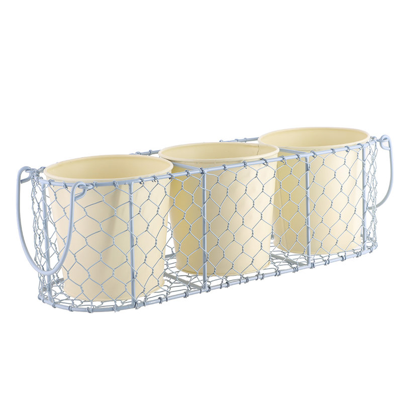 Rebrilliant Decorative Basket, Blue/Cream