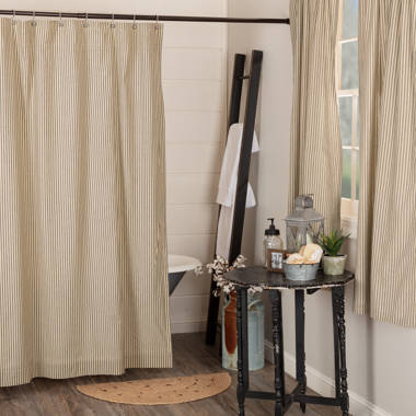 Gofried 100% Cotton Striped Single Shower Curtain August Grove Color: Dark Cream