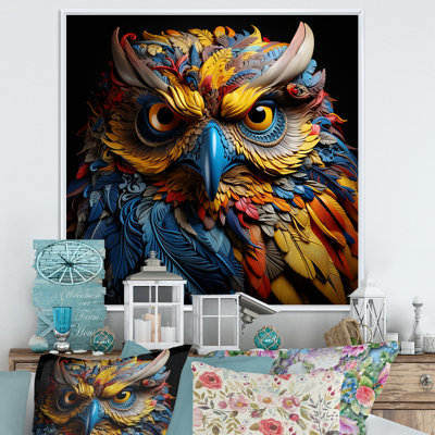 Pop Art Owl Eyes In The Shadows sur impression sur toile