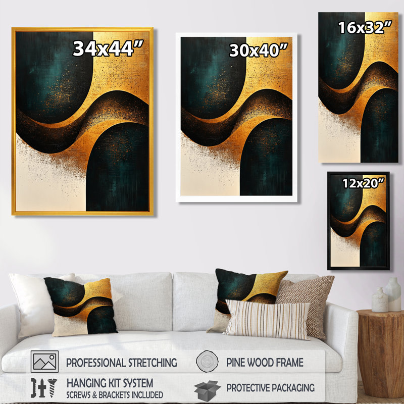 Pierre - Abstract Canvas Wall Art, Reproduction encadrée d'une seule photo, Noir, H 20 po x l 12 po