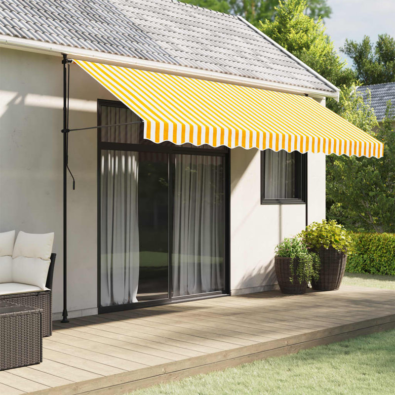 Replacement Fabric For Awning Valance, 380cm W x 20cm D, Striped, Yellow/White