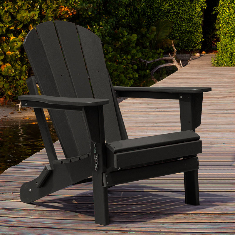 Chaise Adirondack pliante en plastique Bryes, Noir
