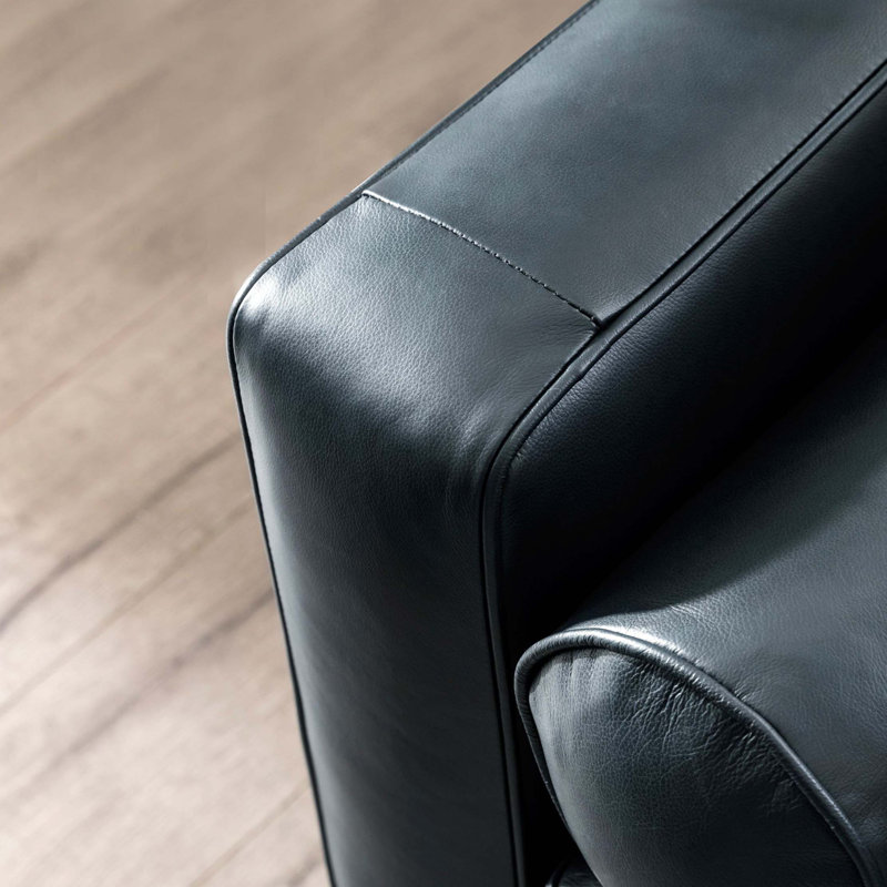 Chaise en cuir capitonnée Mid-Century
