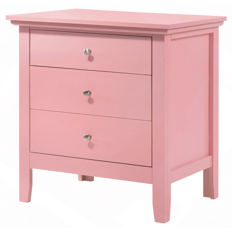 Table de chevet de charme avec rangement, Rose