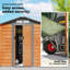 Outsunny 6.5 x 5ft Metal Garden Shed House Shutter Vents Brown and Grey