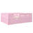 Wood Full Size Platform Bed with Guardrail and Drawer, Pink-604438528-604438542