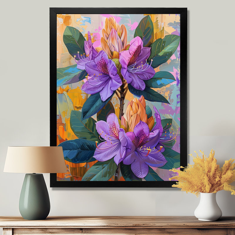 Vibrant violet rhododendron Summer Symphony II - salon d'art mural rhododendron, Métal métal, H 24 po x l 32 po