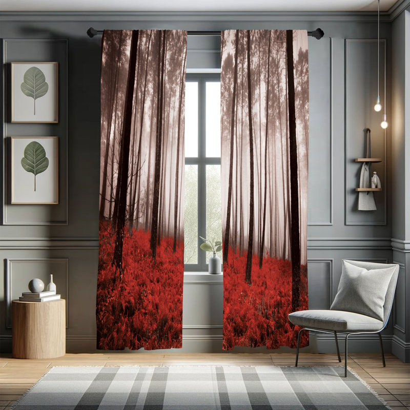 George Oliver Curtains, Ruby/Black, 28" W x 95" L