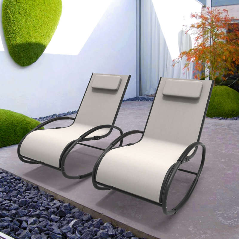 Saechao 58.6'''' Long Single Chaise(Set Of 2), Light Grey