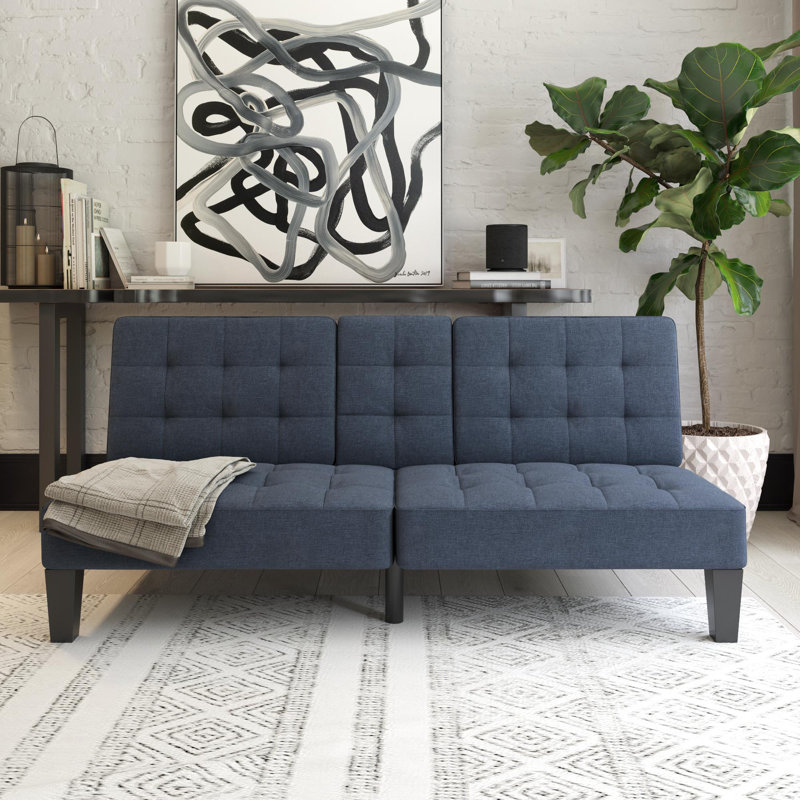 Alaira Full / Double 181.6cm Upholstered Convertible Sofa, Blue