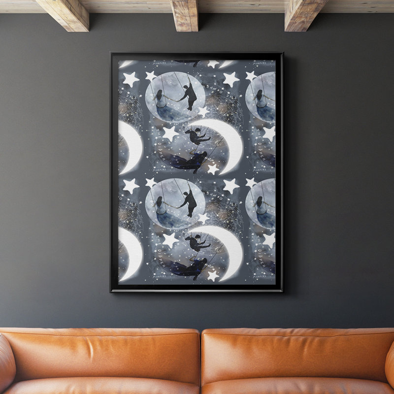 " Celestial Love Collection E ", 42.5" H x 30.5" W, Black