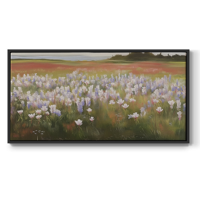 Série paysage - Lxxxvi - Toile tendue avec châssis encadré - Prêt à être accroché, H 25 po x l 49 po, Noir