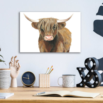 Art mural en verre acrylique, "Highland Catti II" par Grace Popp
