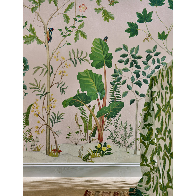 Sycamore and Oak Wallpaper, Wild Rose
